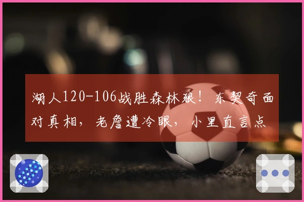 湖人120-106战胜森林狼！东契奇面对真相，老詹遭冷眼，小里直言点评